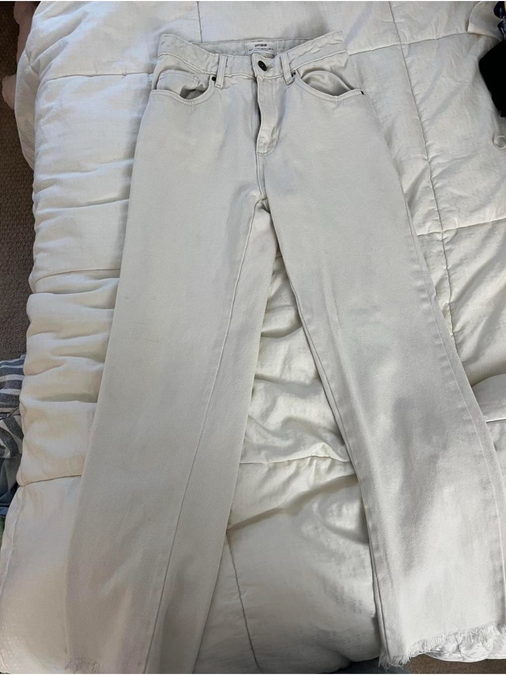 Cotton On Cream Long Straight-Leg Jeans